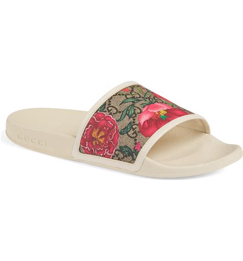 blue gucci slides floral|Gucci floral slides nordstrom.